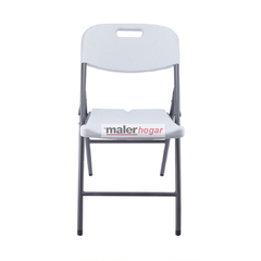 Silla plegable pesada de chapa y plástico blanca - cod. 007020 - Maler Hogar