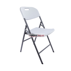 Silla plegable pesada de chapa y plástico blanca - cod. 007020