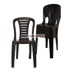 Silla de plástico Reina - Blanca/Negra - cod.008060/61 - Maler Hogar