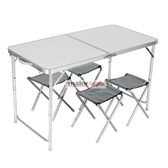 Set Mesa plegable + 4 bancos para camping - cod.110401