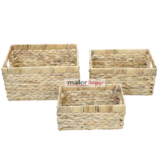 Set X3 Canasto Organizador Cesto Rectangular Jacinto Cod.30730130 - Maler Hogar