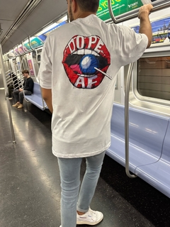 Remera oversize dopeaf white - LOVAZ