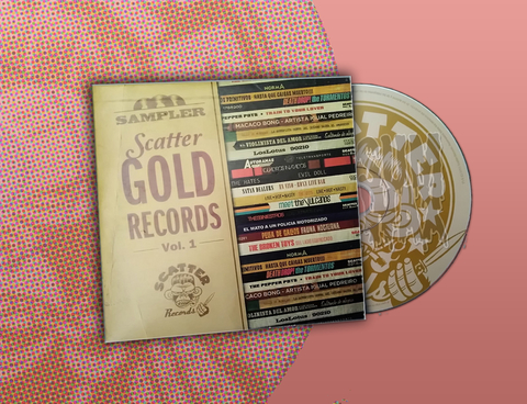 Varios ‎– Scatter Gold Records Vol. 1 Sampler CD Argentina Surf Rockabilly Garage Rock Cardboard