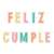 Banderín Pastel Bordes Plateado "Feliz Cumple"