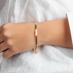 Pulseira Fita Fecho Boia 17cm banhado em ouro 18k - comprar online