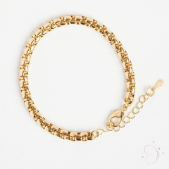 Pulseira Elo Liso Grosso banhado em ouro 18k - comprar online