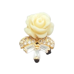 Brinco Rosa Cravejada folheado em ouro 18k - comprar online