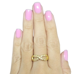 Anel Infinito Cravejado folheado em ouro 18k - comprar online