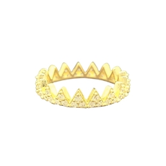 Anel Zig Zag Cravejado folheado em ouro 18k