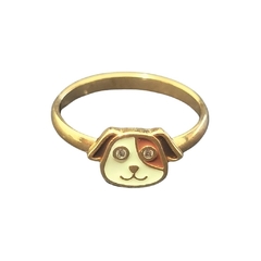 Anel Infantil Cachorro folheado em ouro 18k - comprar online