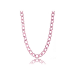 Gargantilha Choker Elo Liso folheado em Verniz Pink