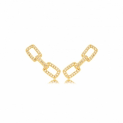 Brinco Elos Micro Zircônia folheado em ouro 18k