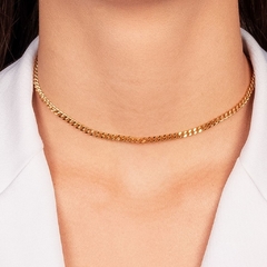 Gargantilha Choker Corrente Lisa folheado em ouro 18k - comprar online