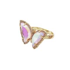 Anel Borboleta Espelhada Rosa folheado em ouro 18k - comprar online