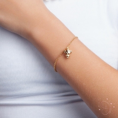 Pulseira Pingente Menina 15cm banhado em ouro 18k