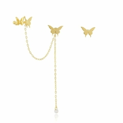 Brinco Piercing Borboleta banhado em ouro 18k - comprar online