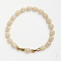 Pulseira Festa Cravejado Cristal 18cm banhado em ouro 18k na internet