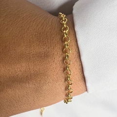 Pulseira Elo Português Fecho Lagosta banhado em ouro 18k - comprar online