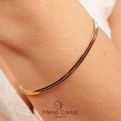 Pulseira Fita 3mm 16cm+5cm banhado em ouro 18k - comprar online