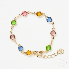 Pulseira Pedras Colors Clara 6mm 18cm banhado em ouro 18k - comprar online