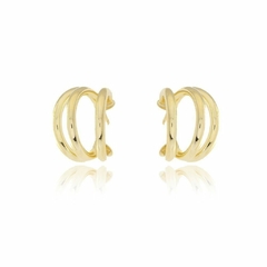 Brinco Argola Fio Triplo 26mm banhado em ouro 18k - comprar online