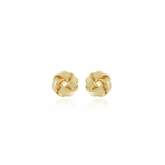 Brinco Redondo Entrelaçado Detalhado 12mm banhado em ouro 18k - comprar online