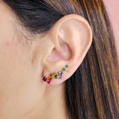 Brinco Ear Cuff Círculos Colors banhado em ouro 18k - comprar online