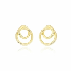 Brinco Entrelaçado 25mm banhado em ouro 18k - comprar online