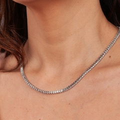 Chocker Três Pontas Zircônia Cristal banhado em Ródio - comprar online