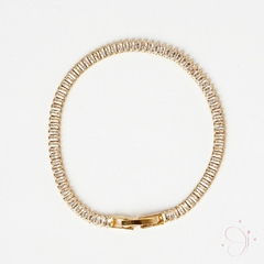 Pulseira Riviera Baguete Cristal 20cm banhado em ouro 18k - comprar online