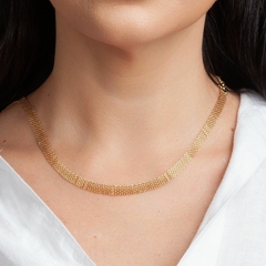 Chocker Tela banhado em ouro 18k