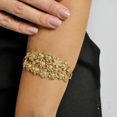 Bracelete Flores banhado em ouro 18k na internet