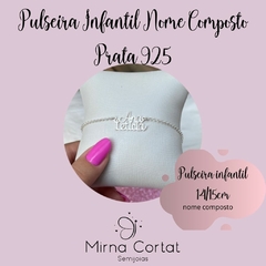 Pulseira Infantil Nome Composto Prata 925