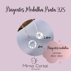 Colar Pingentes Medalha Prata 925