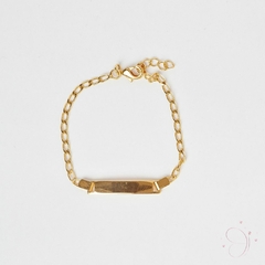 Pulseira Placa Nome 15cm banhado em ouro 18k - comprar online