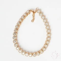 Pulseira Zircônia Oval 20cm folheado em ouro 18k - comprar online