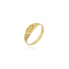 Anel ABC Chapa Redonda folheado em ouro 18k