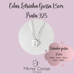 Colar Letrinha Grossa 1,5cm Prata 925