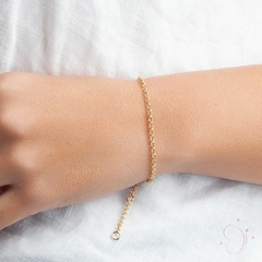 Pulseira Elo Português 20cm com extensor banhado em ouro 18k - comprar online