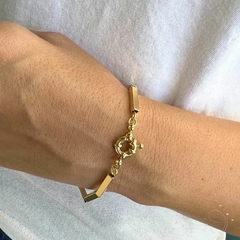 Pulseira Canutilho Fecho Boia18cm banhado em ouro 18k na internet