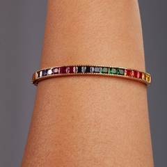 Bracelete Cravejado Navete Colors banhado em ouro 18k - comprar online