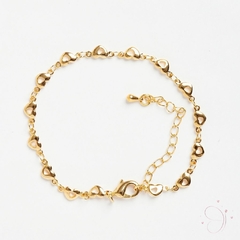 Pulseira Fio Coração 23cm folheado em ouro 18k - comprar online