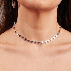 Choker Elos Triângulos banhado em Prata - comprar online