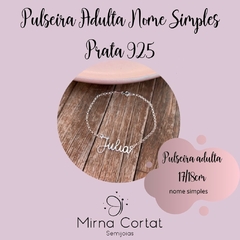 Pulseira Adulta Nome Simples Prata 925