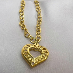 Pulseira Elo Liso Pingente Coração banhado em ouro 18k na internet