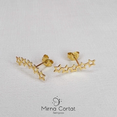 Brinco Ear Cuff Quatro Estrelas banhado em ouro 18k