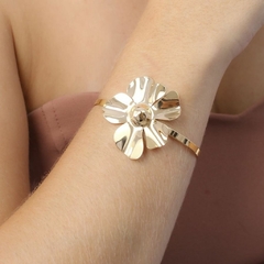 Bracelete Maxi Flor 0,4mm banhado em ouro 18k