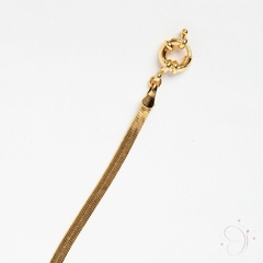 Pulseira Fita Fecho Boia 17cm banhado em ouro 18k - loja online