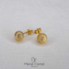 Brinco Bola Diamantada G banhado em ouro 18k - comprar online