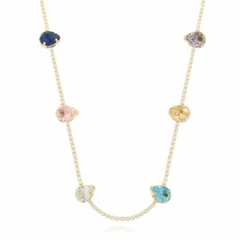 Chocker Riviera Gotas Colorido 36cm+10cm folheado em ouro 18k - comprar online